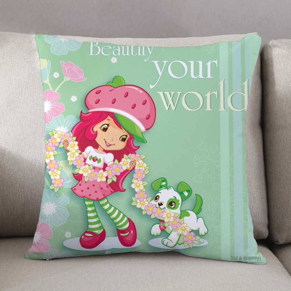 Throw Pillow Covers Decorative Cushion Strawberry Shortcake Personalized Gift Home and Decoration Luxury Living Room Decoration