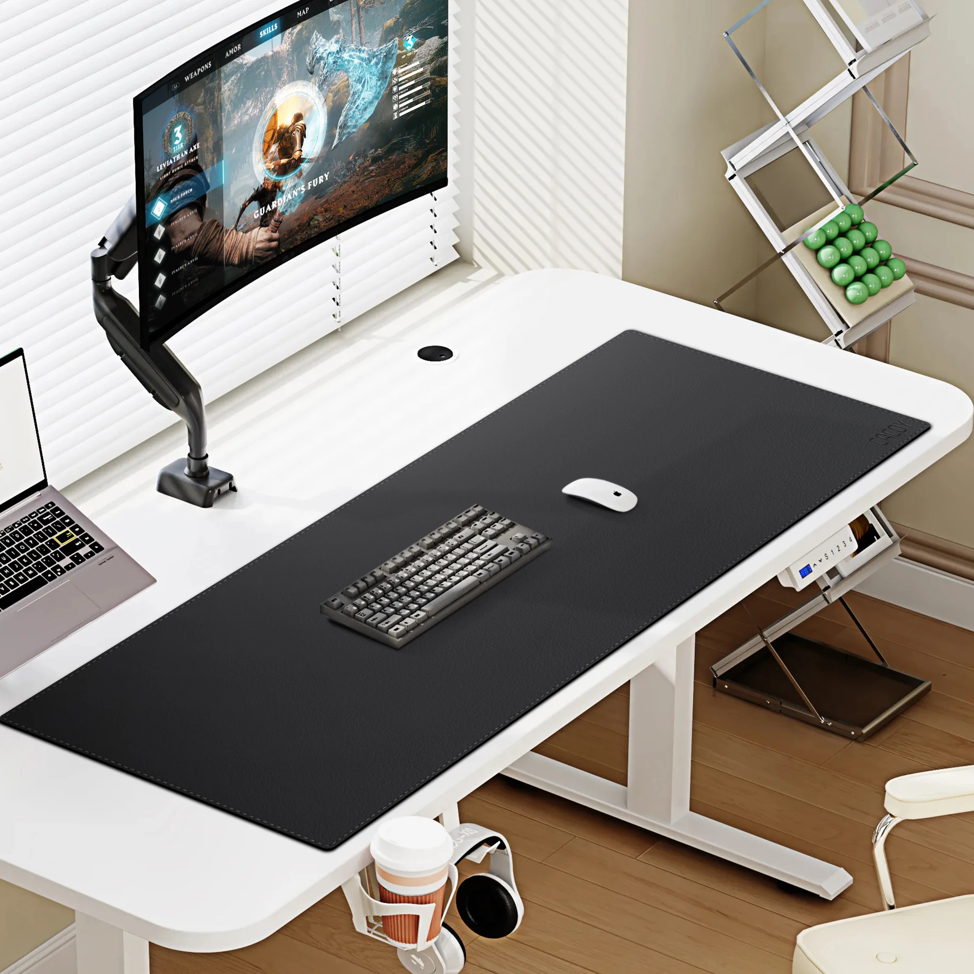 Cacoy Leather Desk Pad Waterproof PU Leather Mouse Pad Desk Mat Protector Cover Large Computer Mousepad for Desk PC Keyboard Mat