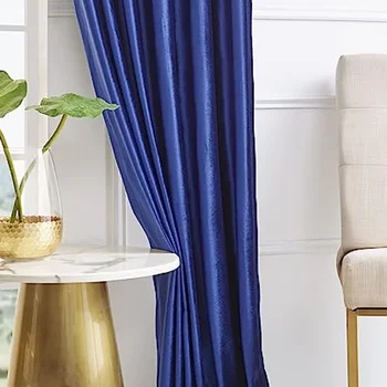 아메리칸 스타일 유럽 스타일 블루 커튼, 거실 벨벳 암막 커튼, 실내 어둡게 장식 커튼, 1 개 