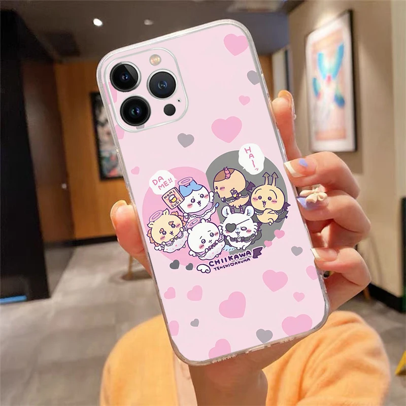 Japan comics Cute Chiikawas Phone Case For iphone 15 14 Pro Max 13 12 11 Pro Max XSMax XR 12 13 mini 14 Plus