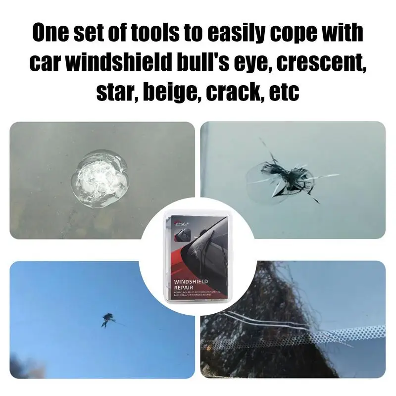 Windshield Repair Kit Liquid Glass Kit Weatherproof Set Tool Glass Repair Car Glass Scratch Repair Accessories Clean Neat