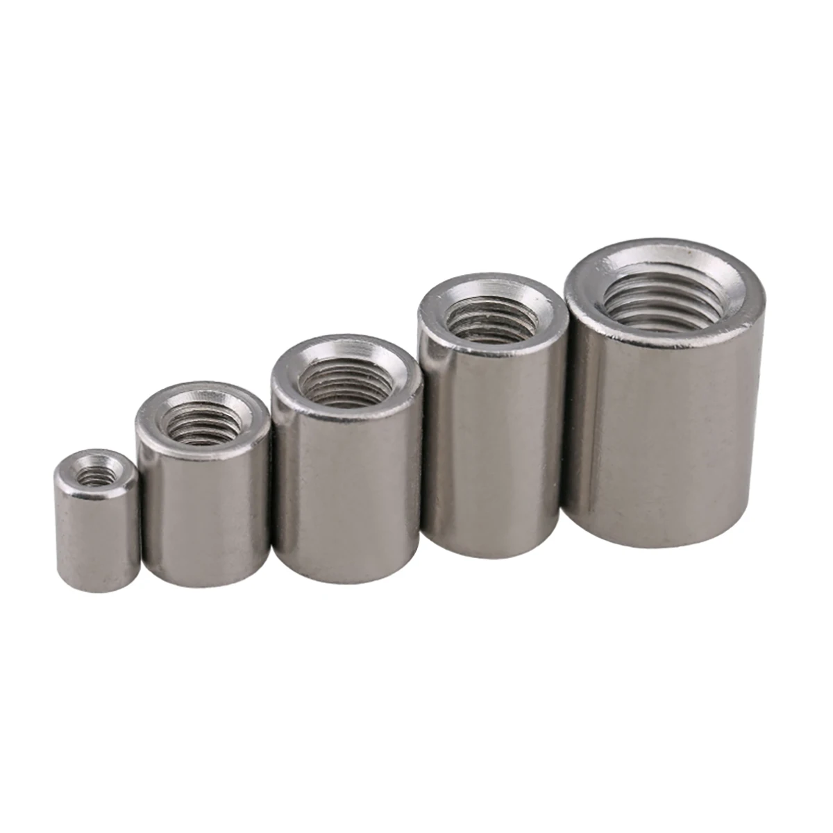 304 Stainless Steel Round Nut / Extended Connecting Screw Rod Joint Cylindrical Nut M2M3M4M5M6M8M10M12M14