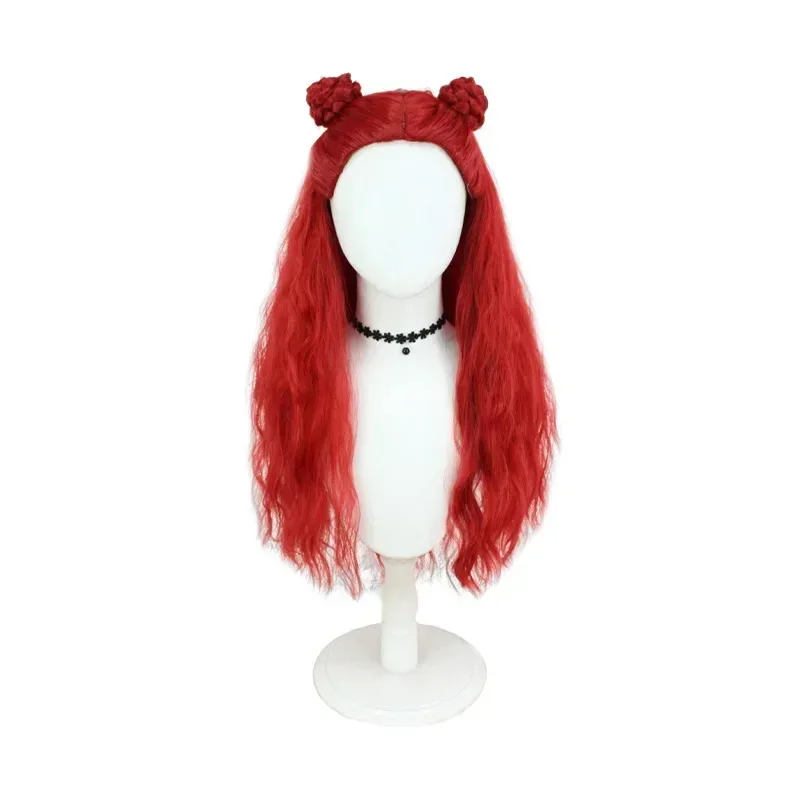 CyRise of Rot Cosplay Perücke Unisex 70 cm Langes Lockiges Wellenhaar Rote Perücke Cosplay Anime Hitzebeständige Synthetische Perücken Halloween