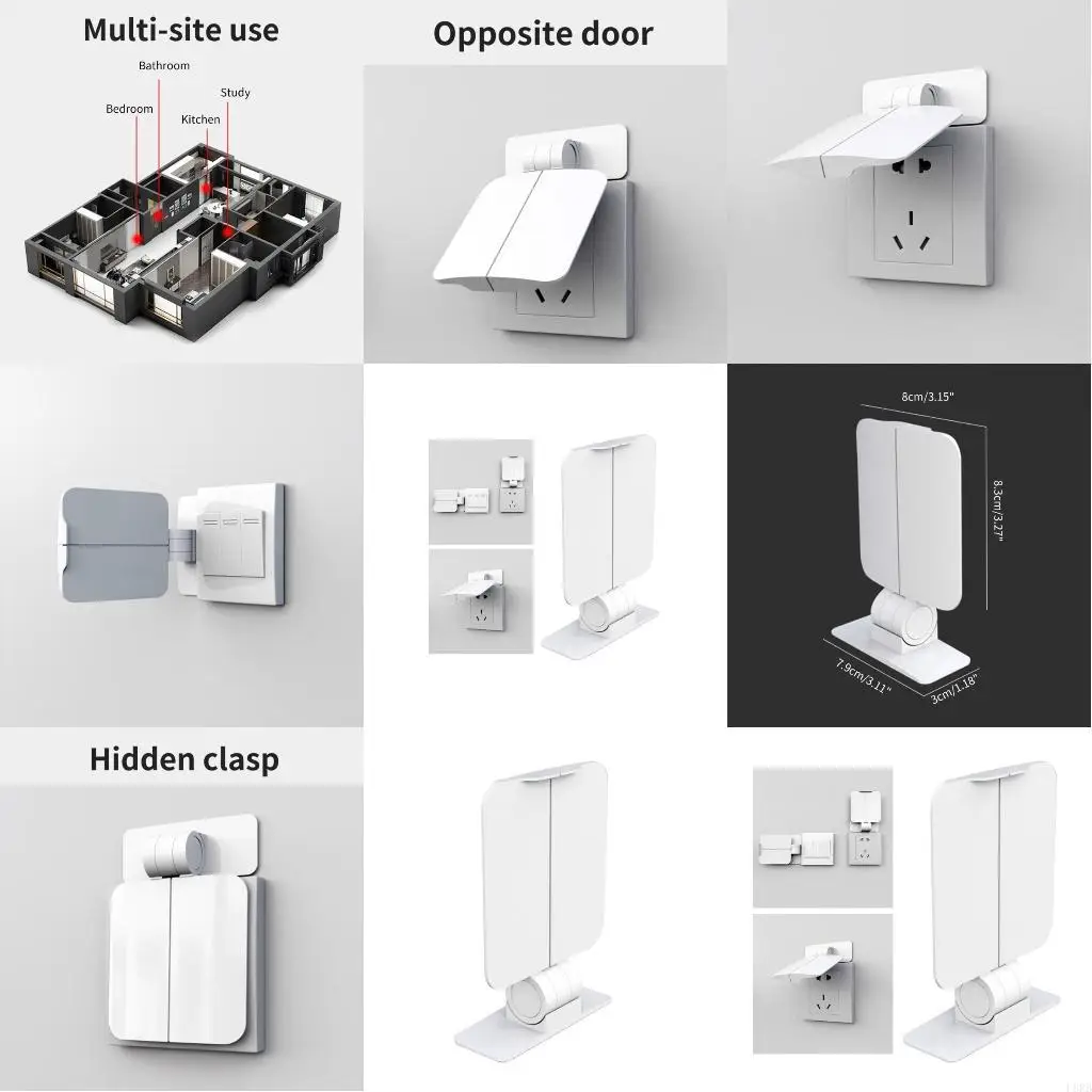 

Childproof Electrical Outlet Cover Box Electrical Outlet Protective Cover Babyproof Socket Protectors for Light Switches L8RB