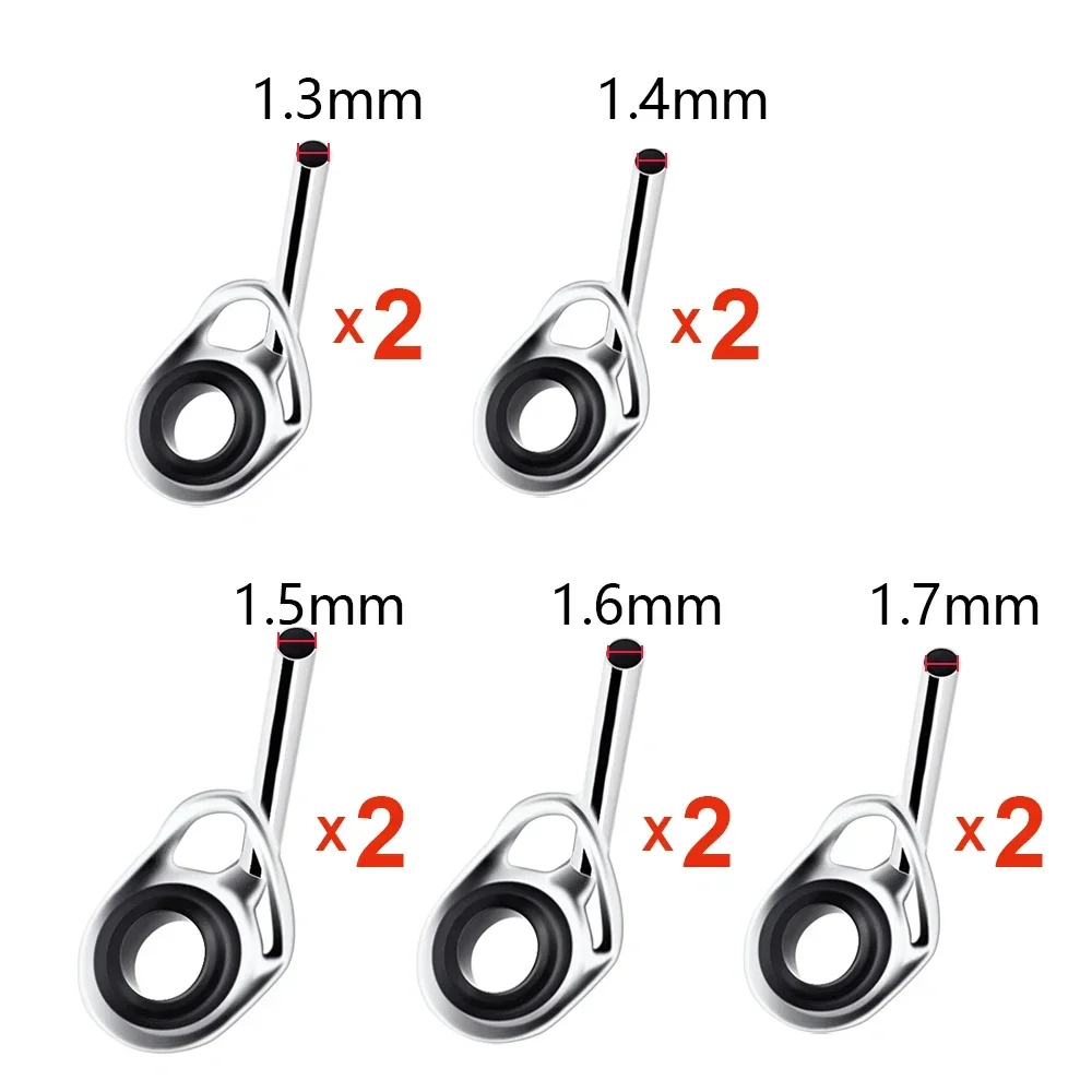 circle pieces on fishing pole 10 pieces of telescopic fishing rod, top guide ring, fishing rod tip repair  accessories 0.9-2.2mm
