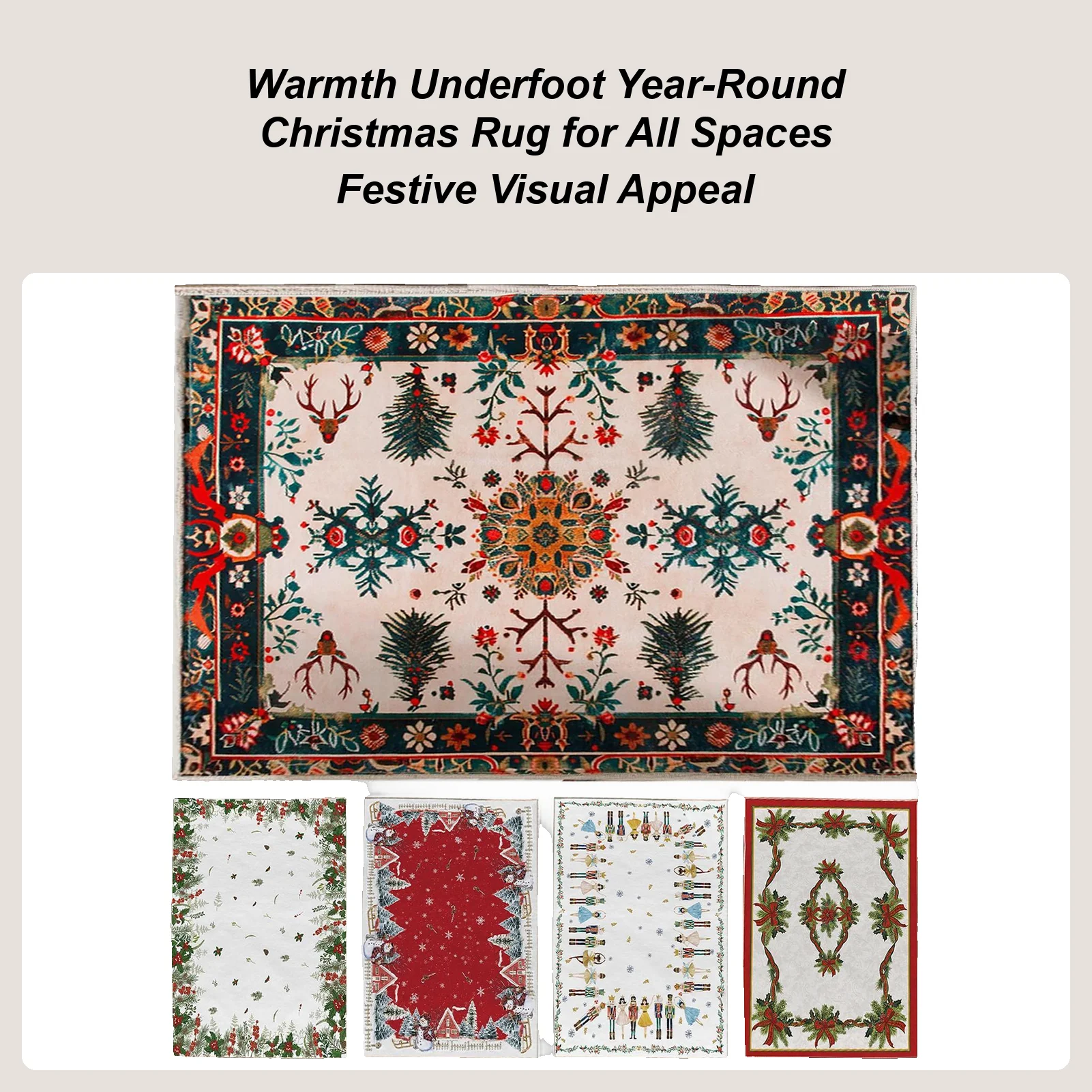 

Christmas Carpet Indoor Carpet Christmas Area Rug Home Textile With Tree Snowflake Reindeer For Dorm Bedroom Guesthouse