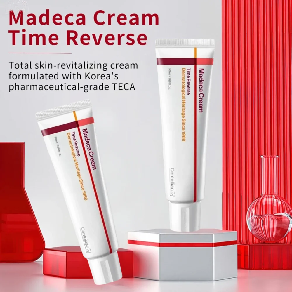 Korean Madeca Time-Reversing Moisturizing Cream 50ml Fades Fine Lines, Hydrating For Dry Skin Care, Barrier Repair Skin Care