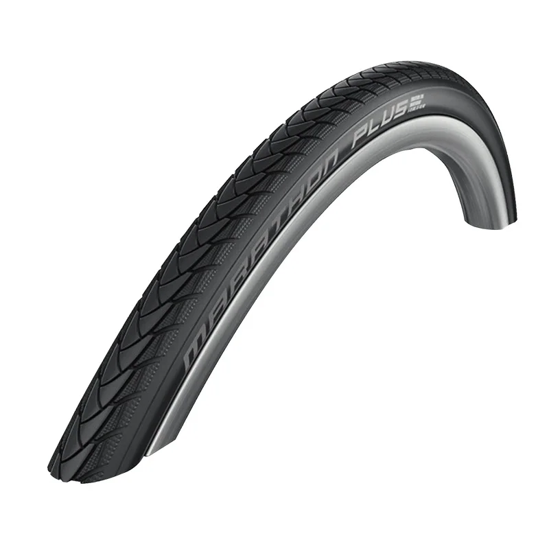 

A pair of 24x1 inch Schwalbe Marathon Plus tires with stab resistant outer tires