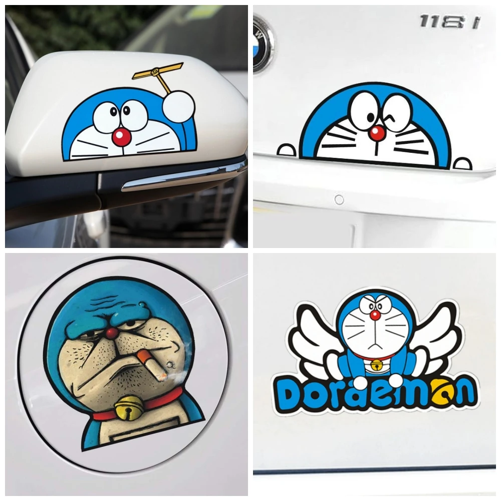 Doraemon lindo encantador Kawaii Anime calcomanías pegatinas de coche para Renault Clio tapa de tanque de combustible ventana parachoques maletero motocicleta Auto Tuning