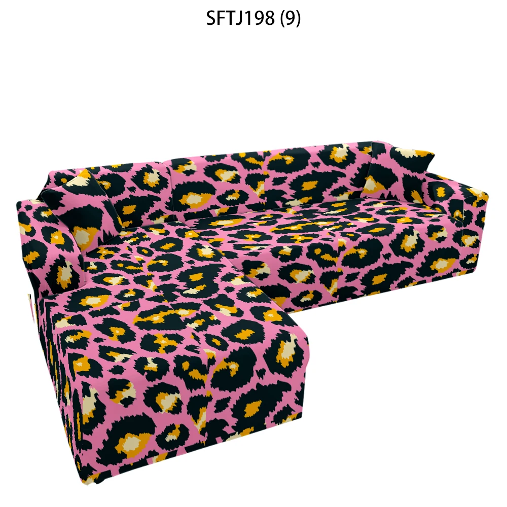 Leopard   Seat Cover 3 Seater Sofa Cover Elastic Armchair Cover Sofa Cover 4 Seater  1/2/3/4-Seater   Square Printed Elastic