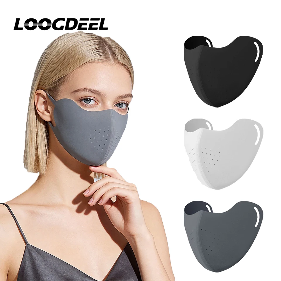 

LOOGDEEL UV Sun Protection Summer Adjustable Breathable Men Women Outdoor Running Cycling Sports Mask Ice Silk Face Mask