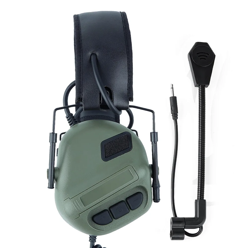 Airsoft Tactical Headset Foldable Earmuff Microphone Militar Headphone Shooting Hunting Ear Protection Earphones