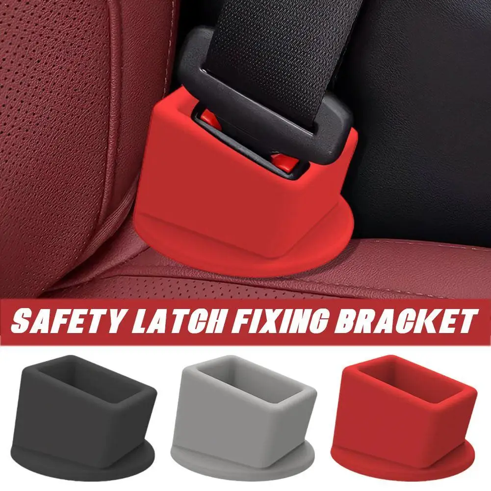 

2Pcs Car Safety Belt Buckle Holder Silicone Bracket Seat Belt Clip Fixing Mount Universal