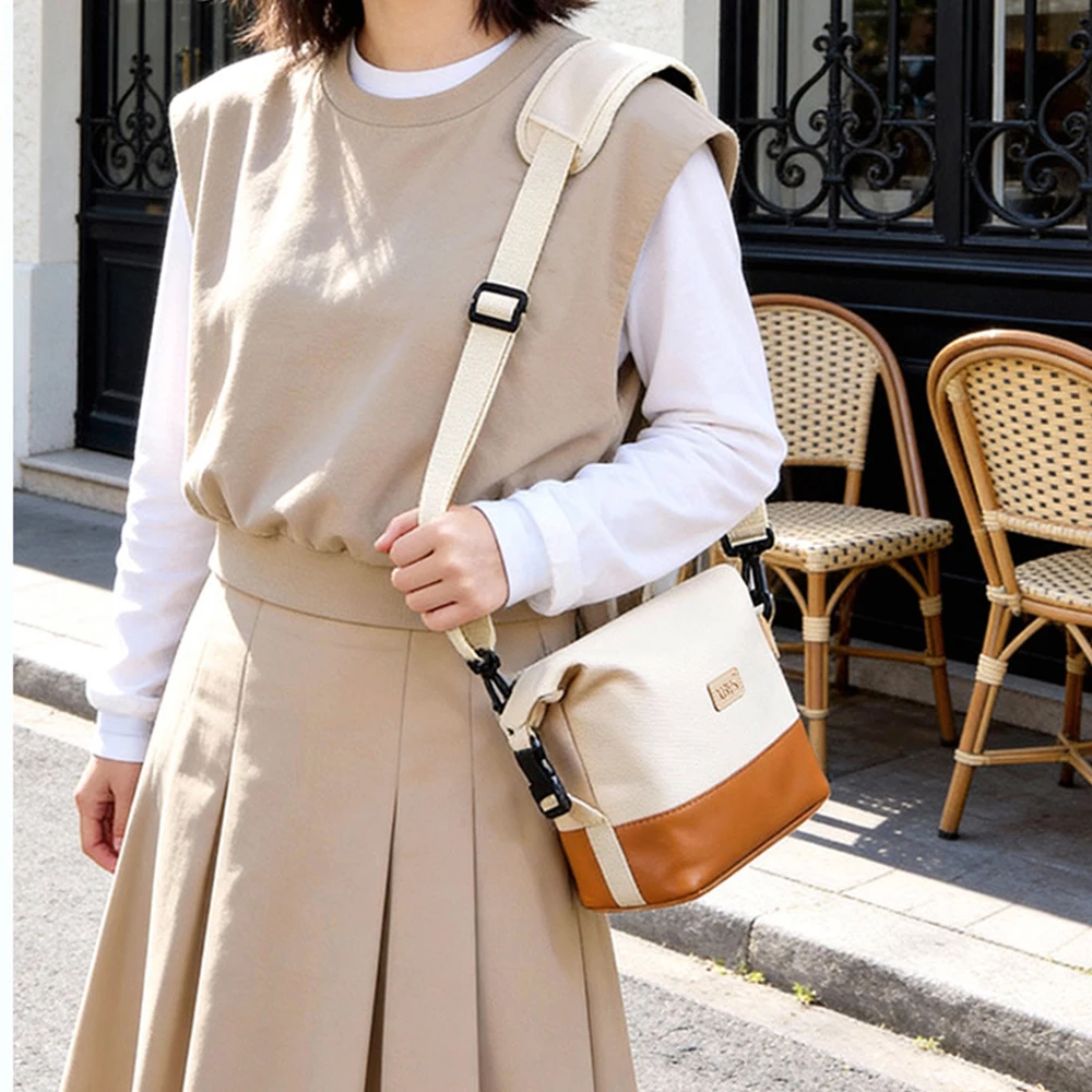 Camera bag with contrast design, single shoulder bag, crossbody bag, DSLR storage bag with thickened fabric