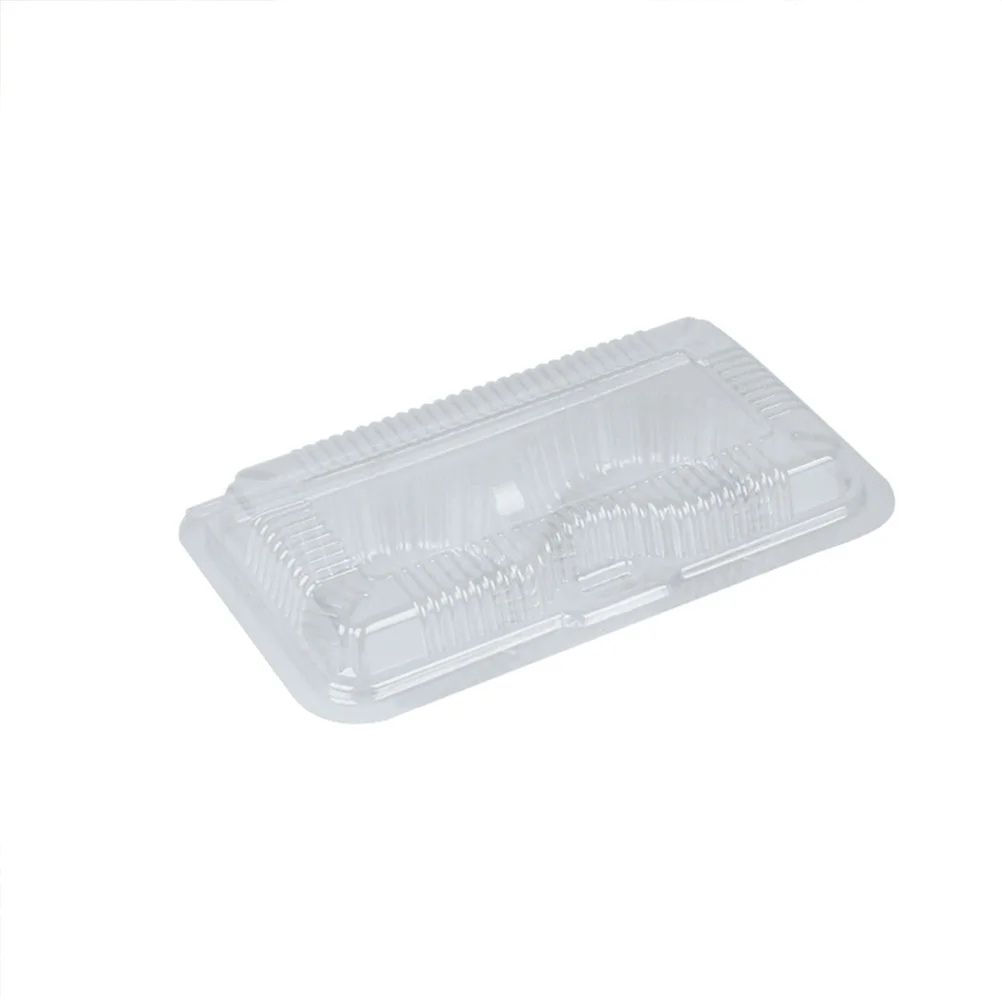 100 Pcs 2-grids Disposable Food Package Boxes Transparent Baking Packaging Boxes Egg Tart Trays for Home Restaurant