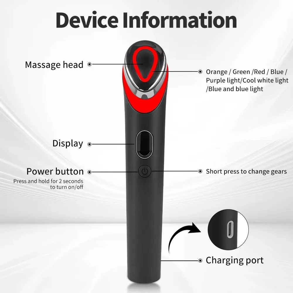 7 ألوان EMS مكركرنت مدلك الوجه Age-R الداعم برو المضادة للتجاعيد رفع جهاز الاستخدام المنزلي أداة الجمال للعناية بالبشرة وتجديد شبابها #5