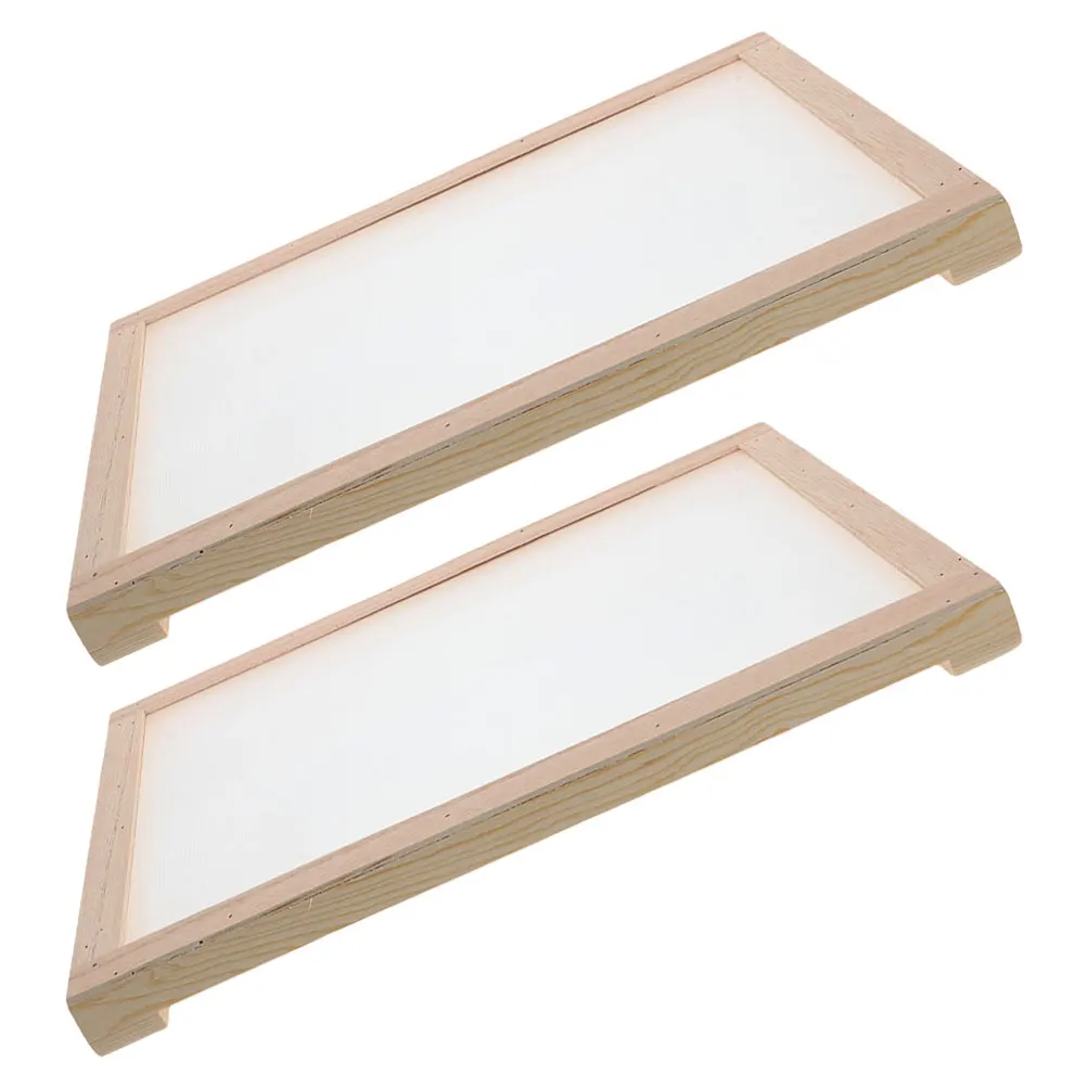 

2pcs Drying Net Rack Wooden Herb Mesh Grass Racks Spaghetti Board Stackable Ventilated Rectangular Tray Screen