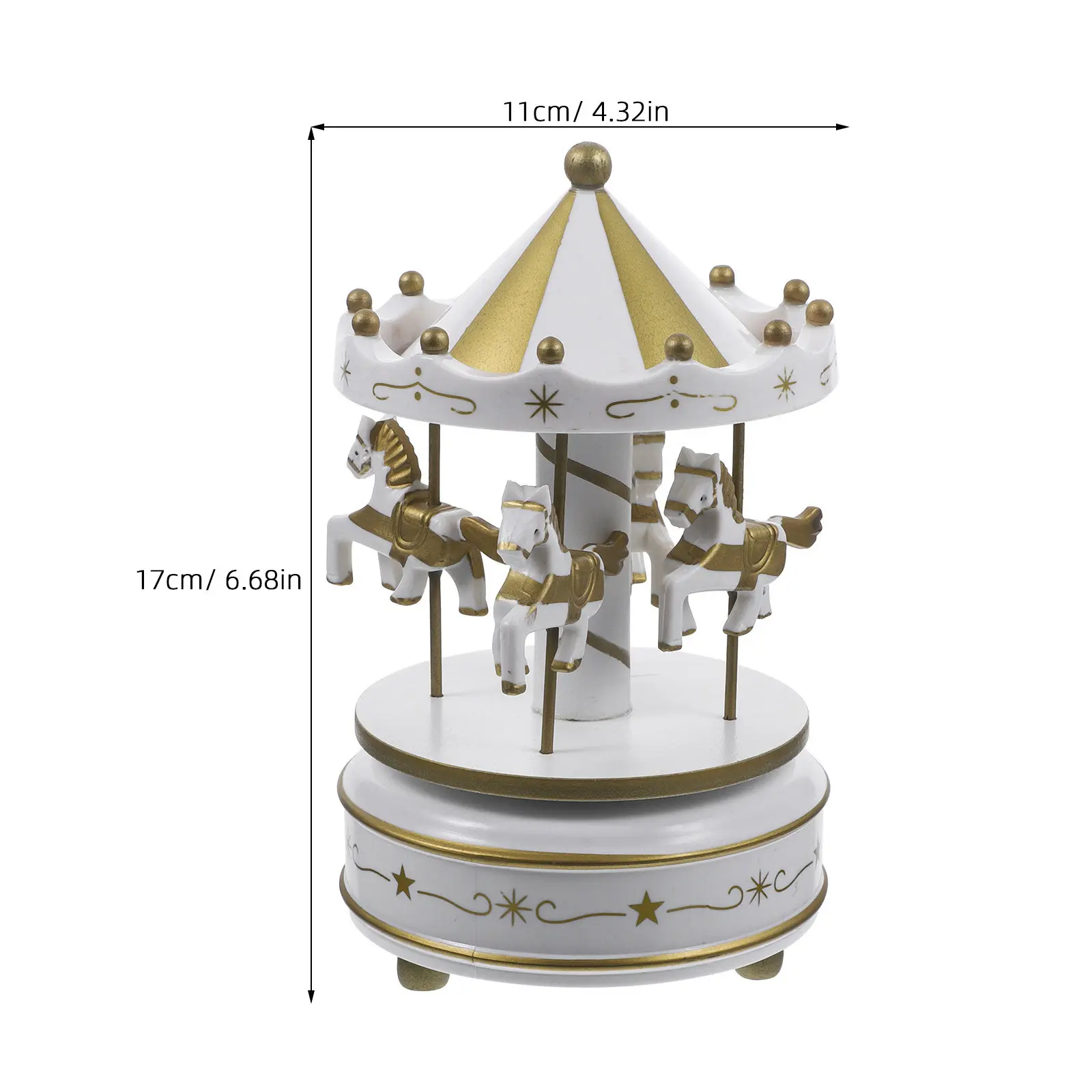 Premium Carousel Music Box Wind Up Rotating Merry Go Round Decorative Home Room Decoration Kids Gift for Parties Bedtime