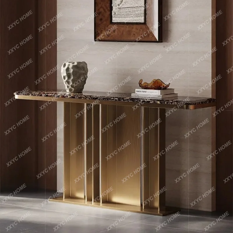 XX Luxury Natural Marble Console Table  New Design Entryway Sofa Table Hotel Hallway Narrow Table Modern Minimalist Decor