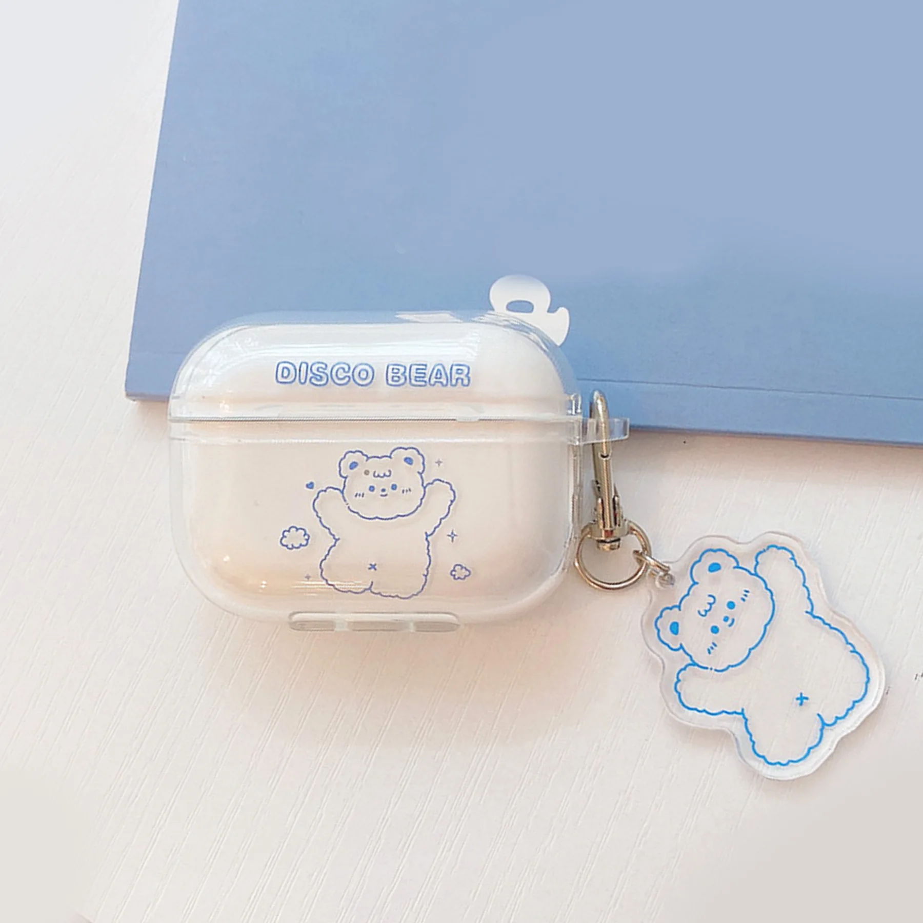 Happy Disco bear Clear Cover For Apple AirPod1 2  love TPU Protective Cover For AirPod Pro 3rd/2nd Wireless Bluetooth case