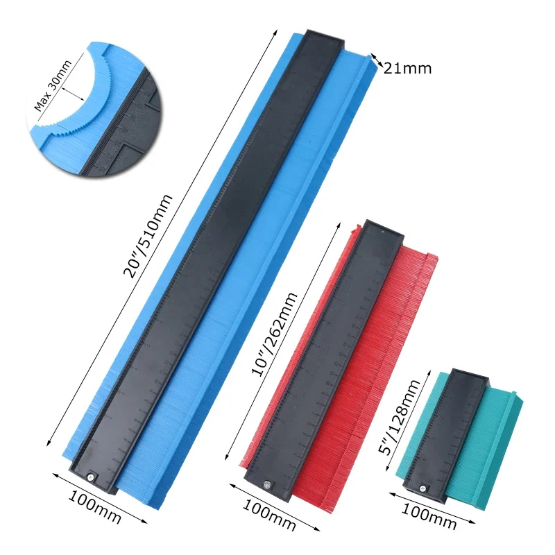 5/10\'\'tiles ToolContour Gauge Plastic Profile Copy Contour Gauges Standard Wood Marking Tool Tiling Laminate Tiles General Tools