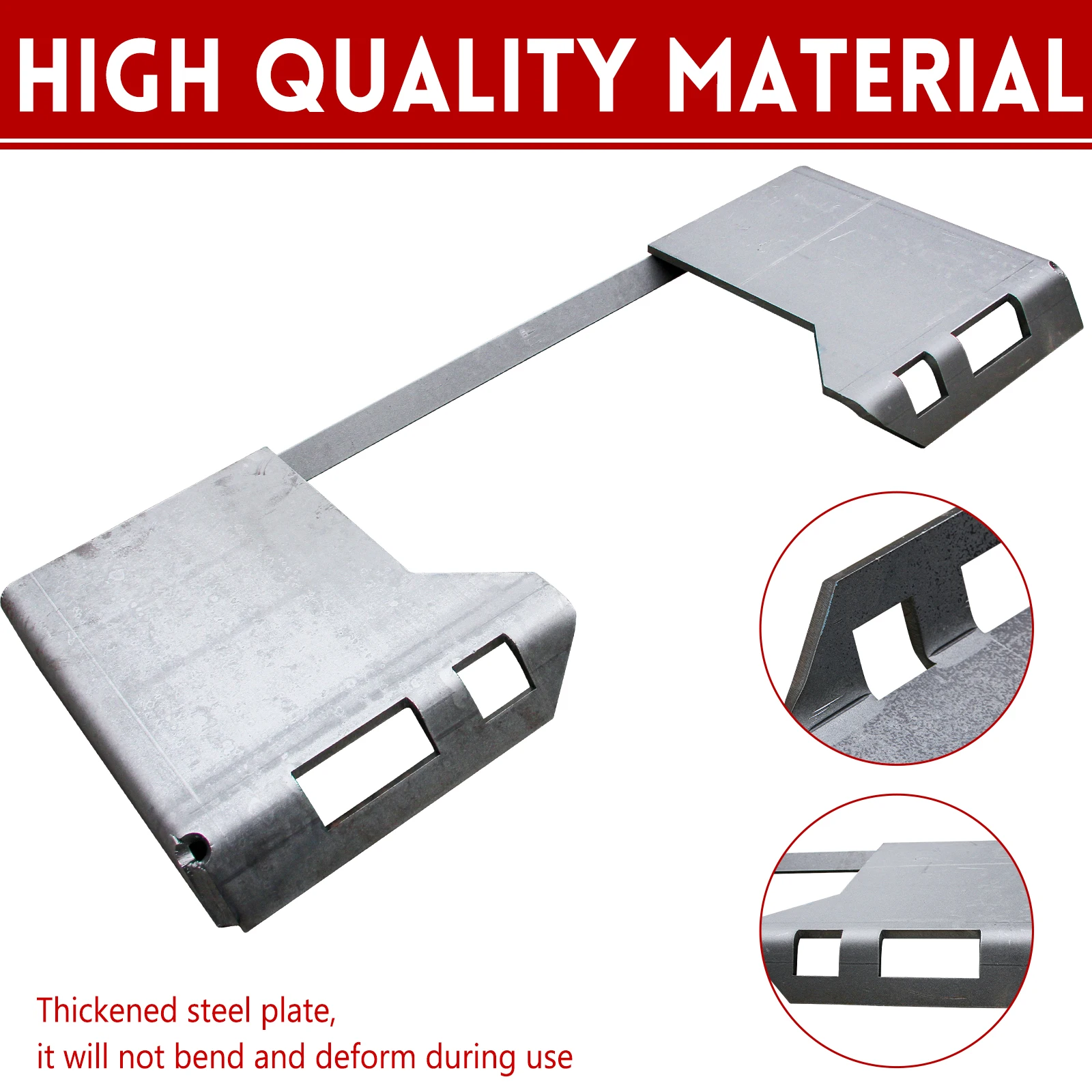 Universal 1/2 Inch Skid Steer Mount Plate, Heavy Steel Quick Attachment Plate for Construction