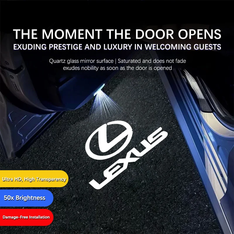

High Quality Led Car Door Welcome Light For Lexus RX ES GX LS LX IS GS RC UX IS250 IS300 IS350 ES300 HD Laser Projection Lamp
