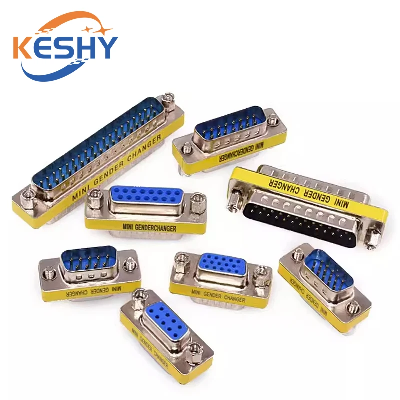 DB9 15 25 37 9Pin Male to Female/Male to Male/Female to Female/ Mini Gender Changer Adapter RS232 Serial plug Com Connector