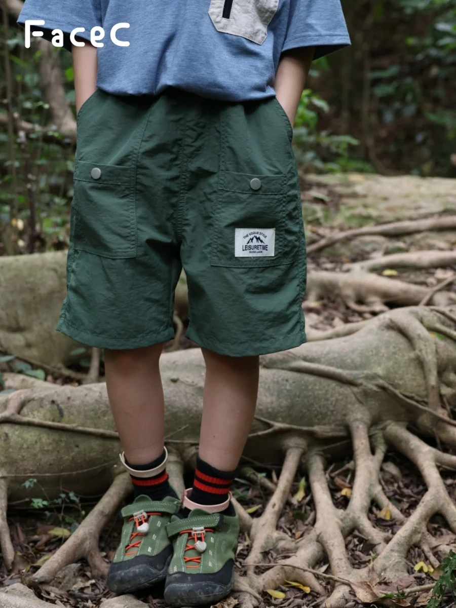 

Facec Summer Quick Dry Cool Feeling Five-Quarter Shorts Lightweight Outdoor Sports Pants for Boys Breathable Comfortable Poly...