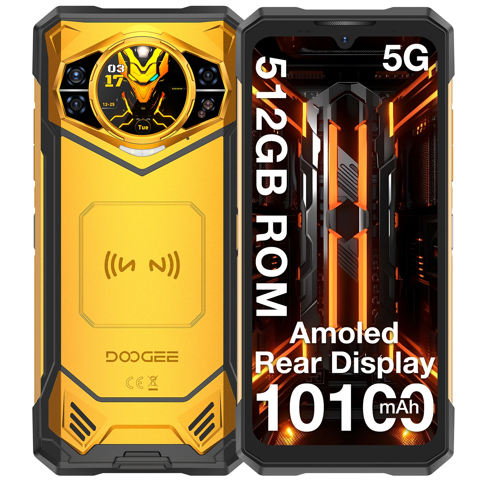 DOOGEE S200 X 5G هاتف متين 6.72 "120 هرتز الأبعاد 7050 12GB + 512GB AI كاميرا ثلاثية 10100mAh بطارية NFC 5g الهاتف الذكي