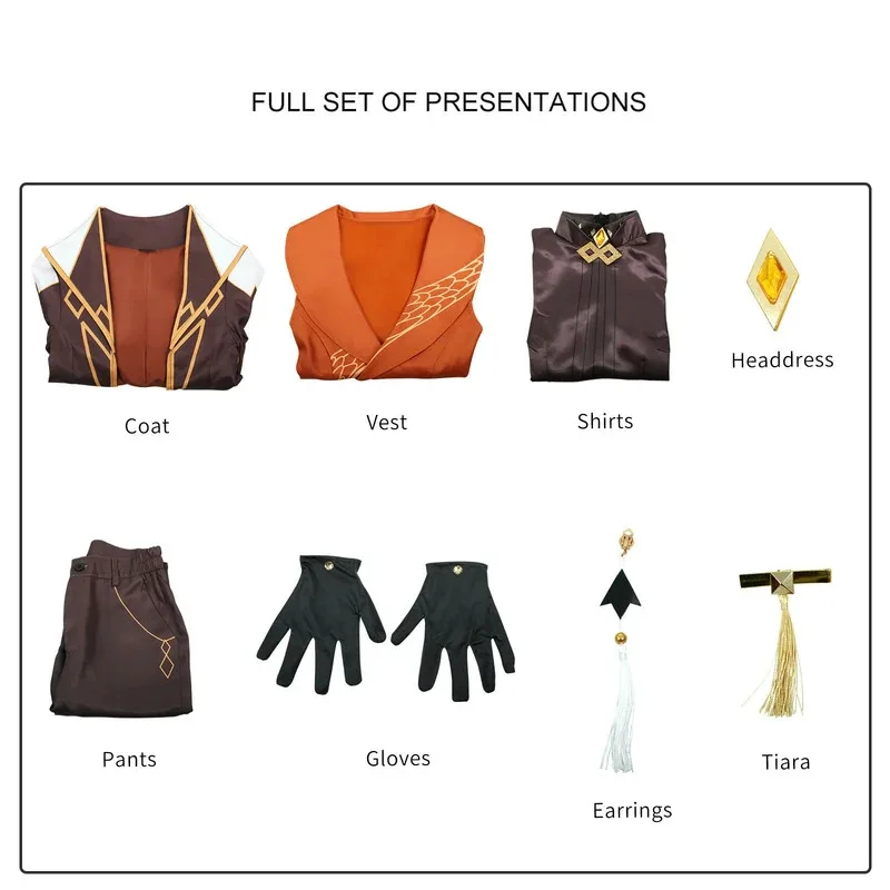 

2025 yiyi Game Genshin Impact Symphony Concert Zhongli Costume Zhong Li Cosplay Uniform Wig Anime Halloween Costumes for