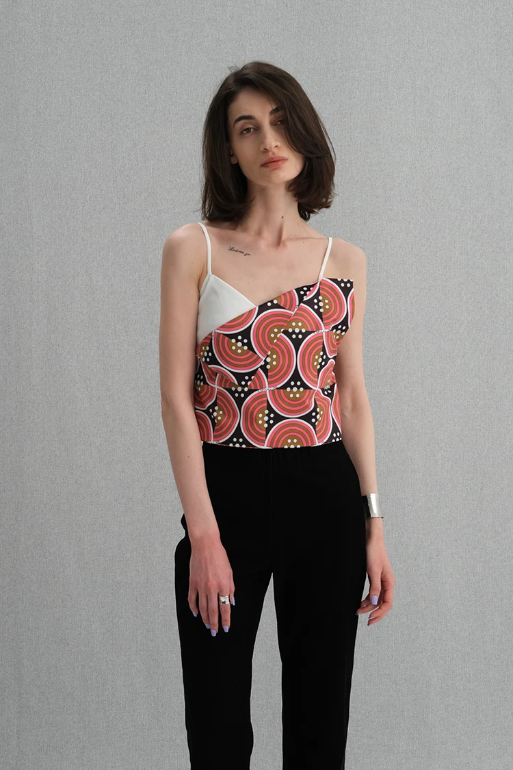 

Двухслойный женский летний топ-майка с ультра-принтом и логотипом PICAL ME, трендовый дизайн SS22