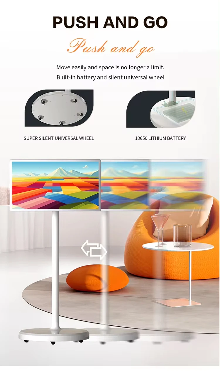 Tablet PC portatile con segnaletica digitale mobile da 22/27//32/24 pollici Smart Home Stand Tablet PC