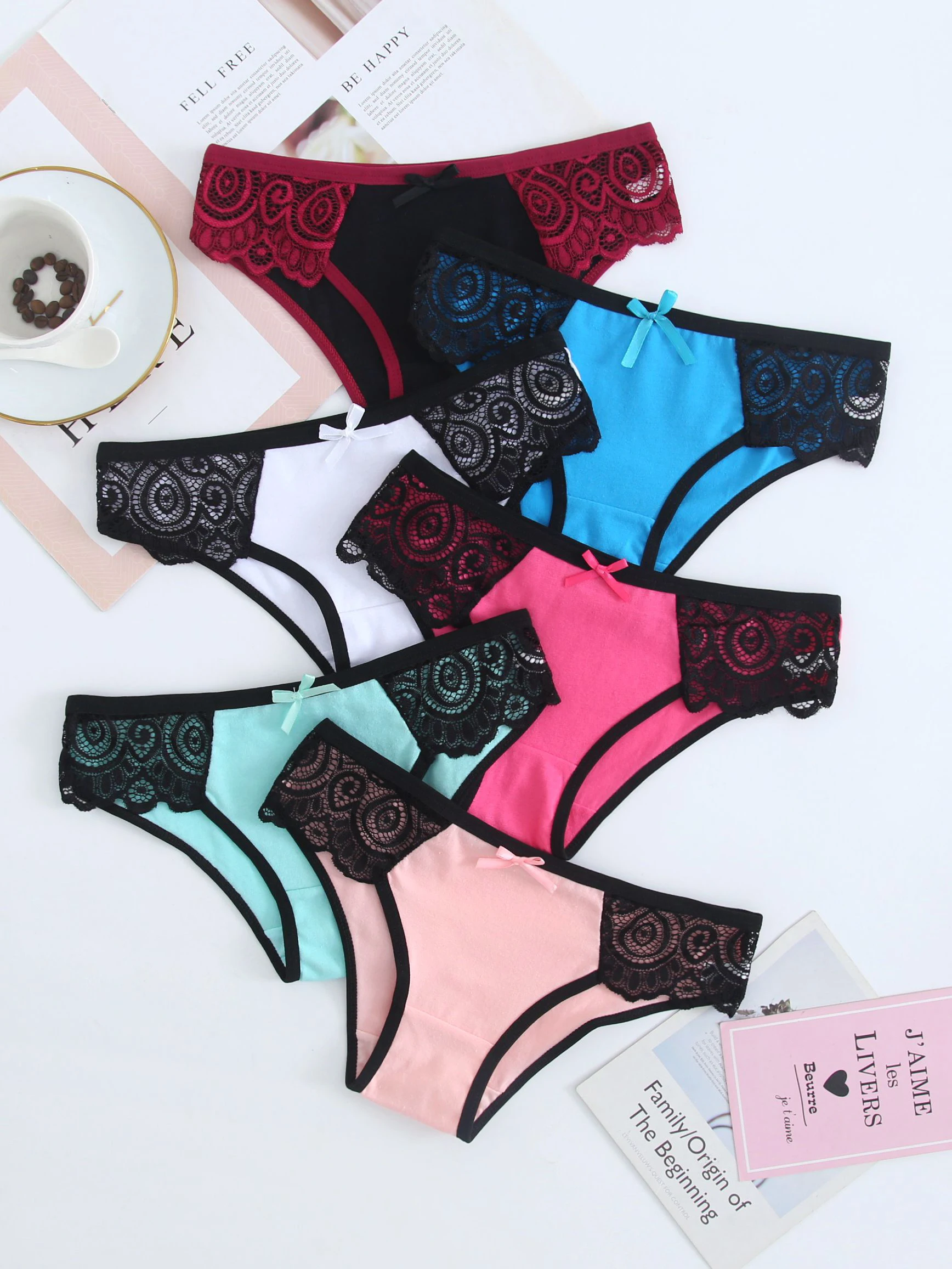 

6pcs women cotton underwear Comfortable Underpants Low-Rise T-Back Panty Female Lingerie