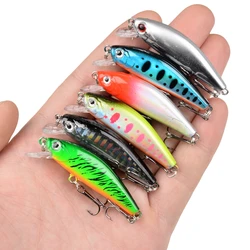 1Pcs Sinking Minnow Wobblers Fishing Lures 5.5cm 6.5g Trout Artificial Plastic Hard Bait Jerkbait Crankbait Bass Fishing Tackle