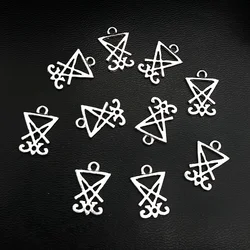 10pcs/lot Lucifer's Sigil Charm Seal of Satan Pendant Satanic Lucifer Symbol Charm Pendant 20*14mm