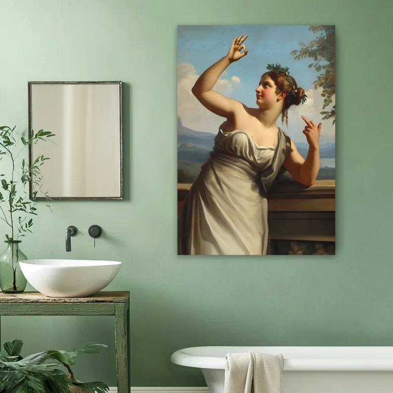 Funny Classical Oil Painting Wall Art Medieval Noble Meme Portrait Poster Retro Humor Figure Print Living Room Bar DecorUnframed