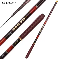 Goture RED-FOX Ultra Light Carbon Fiber Stream Fishing Rod 3.0M 3.6M 4.5M 5.4M 6.3M 7.2m Telescopic Carp Fishing Rod Hand Pole