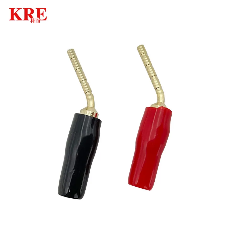 أحمر أسود منحني دبوس الموز التوصيل موصل ، المقابس الذكور ، الصوت المتكلم ، موصلات كابل الأسلاك ، 2 مللي متر ، الزاوية اليمنى ، 20 قطعة