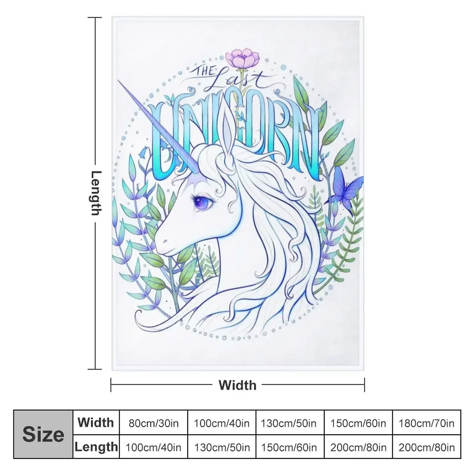 The Last Unicorn Throw Blanket couch cozy soft plush fuzzy picnic outdoor blanket