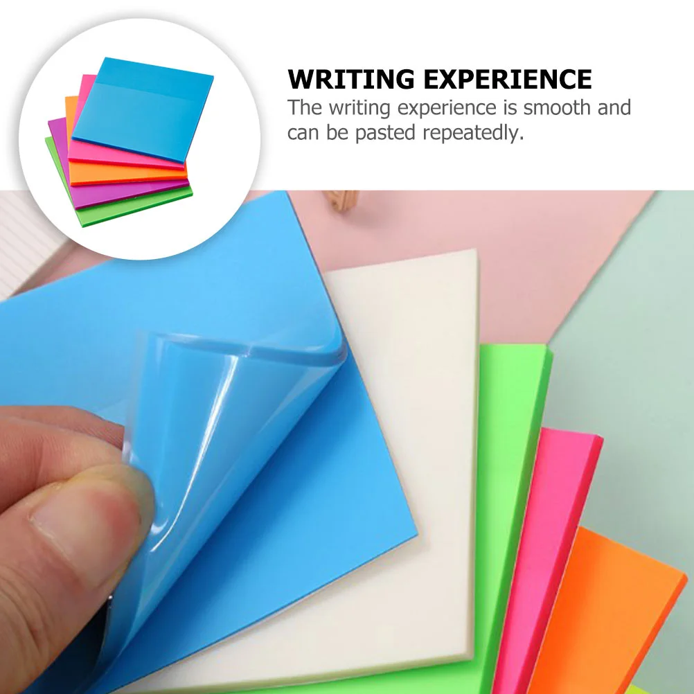 

5pcs Colorful Transparent PET Sticky Memo Pads Self Adhesive Note Stickers Reusable Notepads Office School Supplies Lightweight