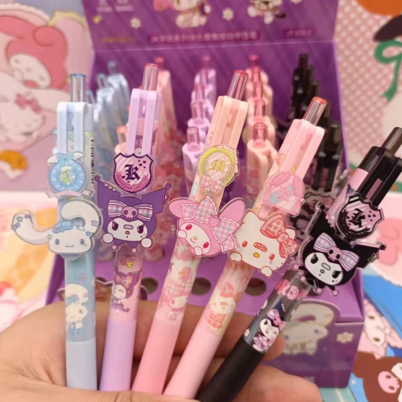 5pcs/set Sanrio Gel Pen Pack 0.5MM Black JK My Melody Kuromi Cinnamoroll HelloKitty Kawaii Stationery Gel Pen School Supplies