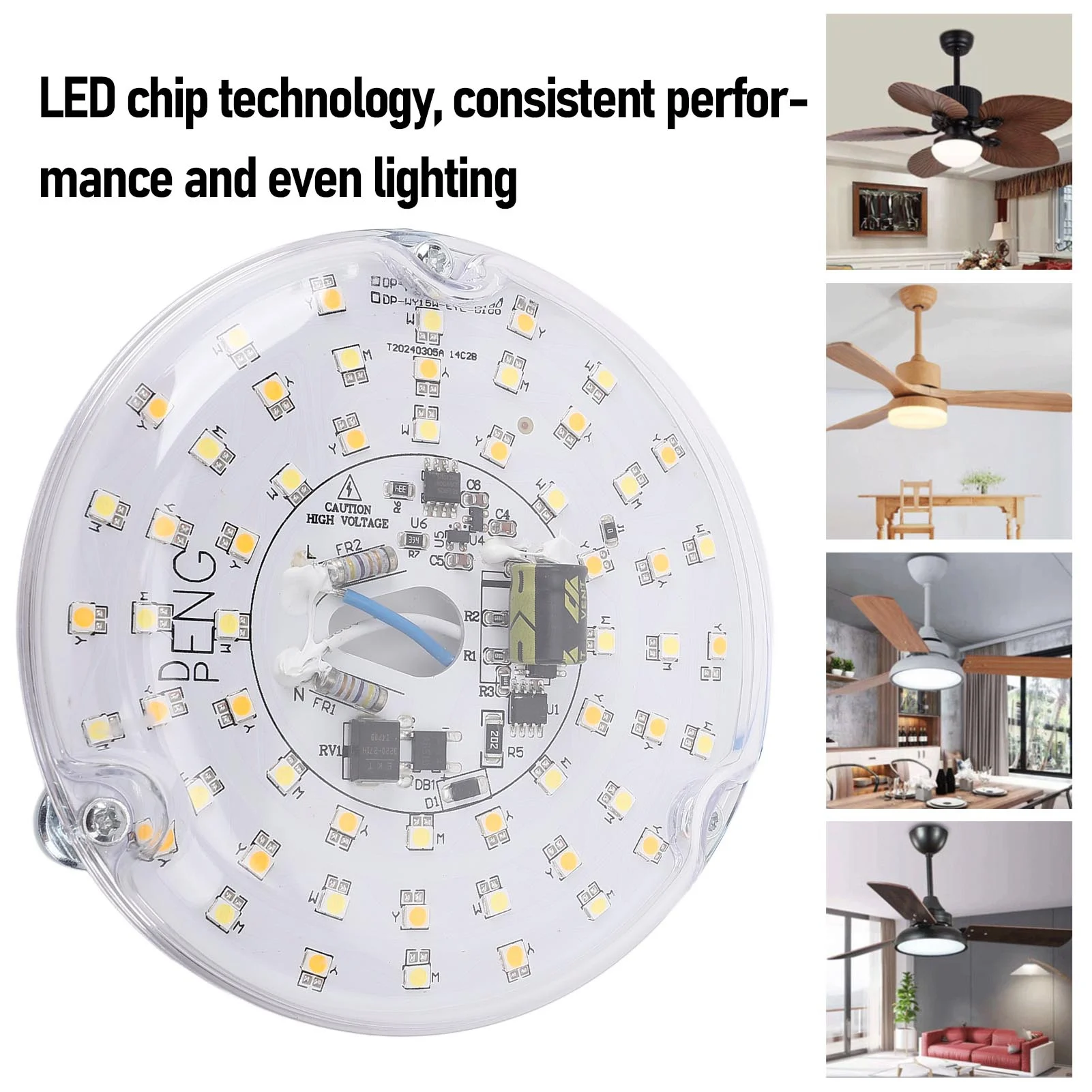 LED Retrofit Light Kit Led Ceiling Fan Light Replacement Panel 3CCT 3000K 4000K 6000K Memory Function 4 Inch for Ceiling Light