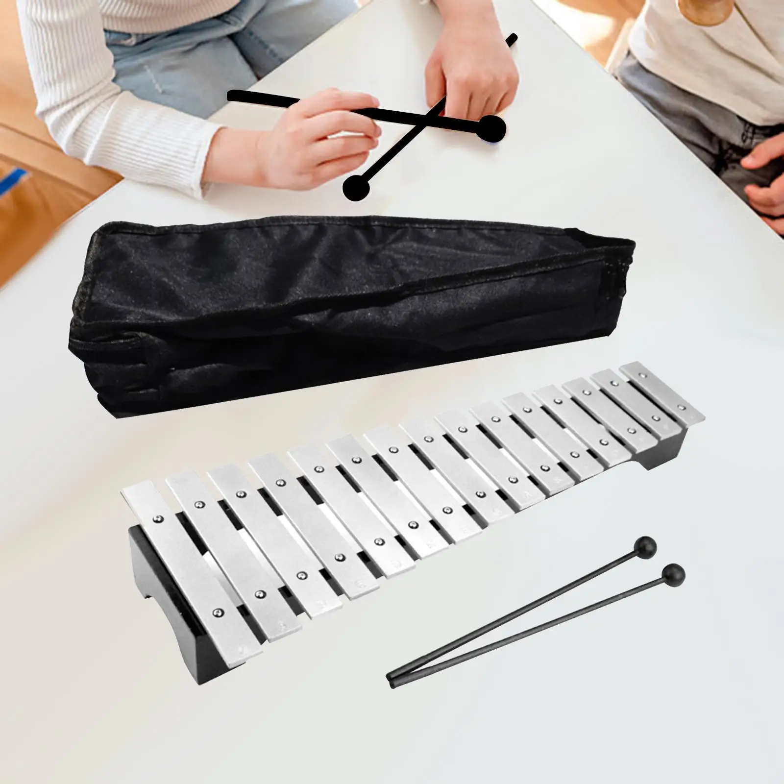 15-schaal xylofoon percussie kit met draagtas en hamers voor podium