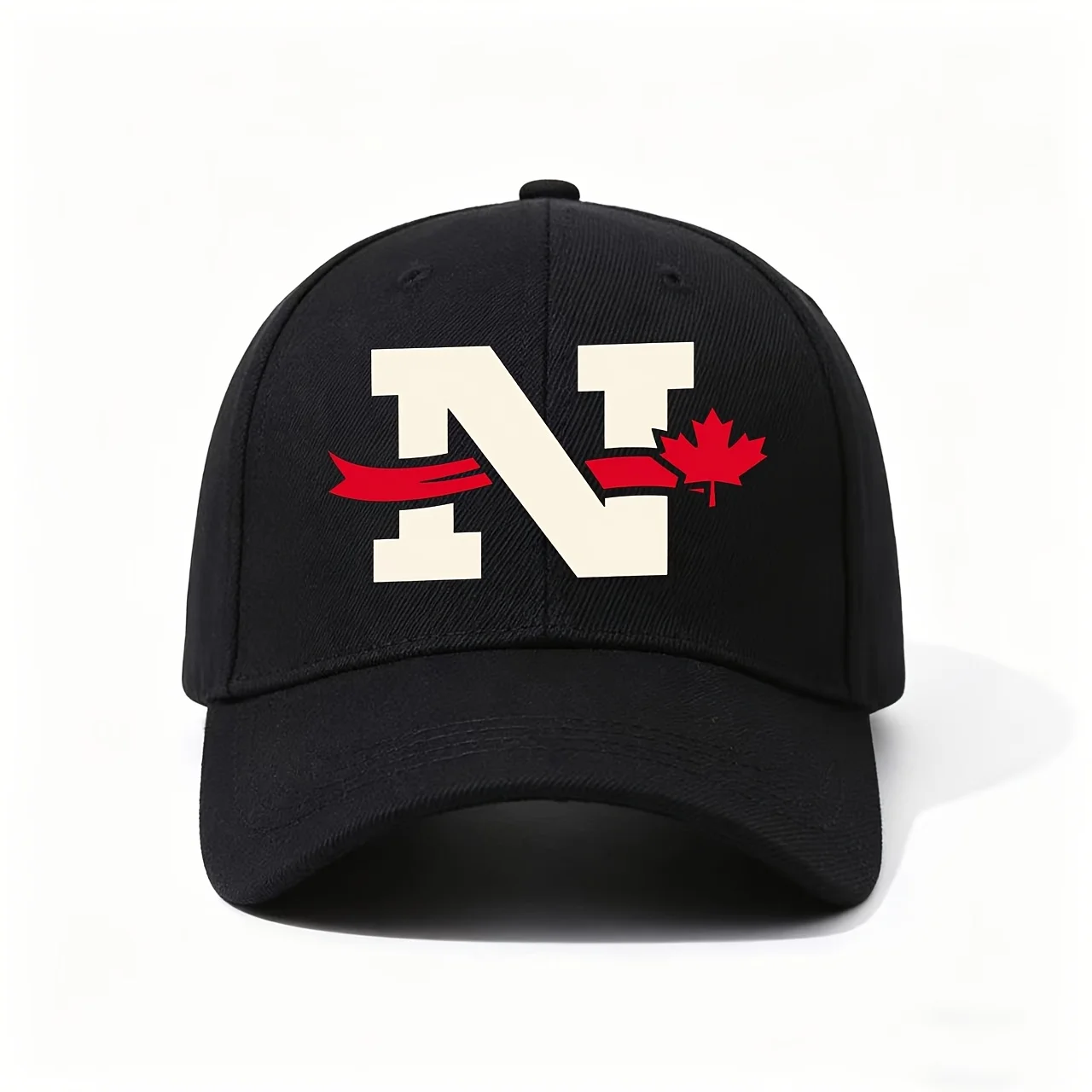 Canada-Themed Maple Leaf & N Baseball Cap - Soft Adjustable Hat Suitable for Proud Canadians, Travel Gifts, Maple Leaf Print Nat