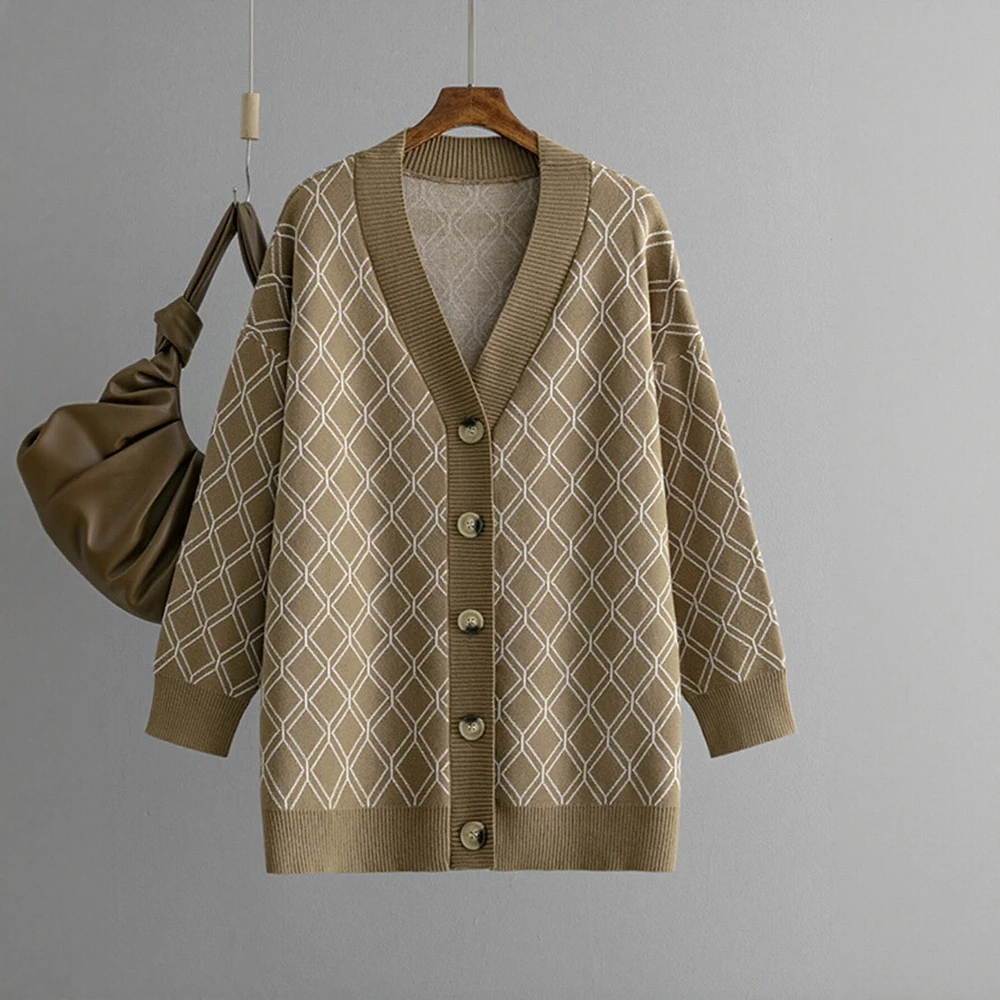 

Women's Casual round Neck Cardigan Fitted Long Sleeve Open Front Knitwear Straight Tube Sleeve No Decoration