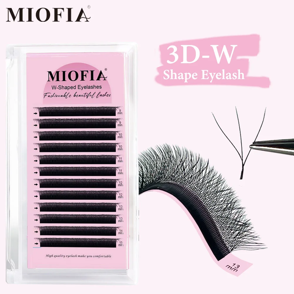 새로운 3D-W 모양 속눈썹 연장 프리메이드 팬 자동 꽃모양 속눈썹 가볍고 자연스러운 부드러운 개별 속눈썹 메이크업 도구