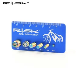 RISK mini Bike Screw Measuring Ruler Portable Bicycle Tools Titanium Screw Measure tool Metric MTB Road Bike Screw Length Meter