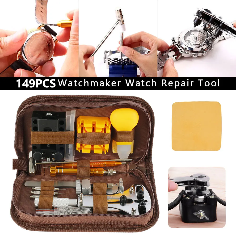 Professional Watch Tool Set 149PCS/SET Durable Upgraded Watchmaker Tool Watch Battery Replacement Tool Watchband Link Remover