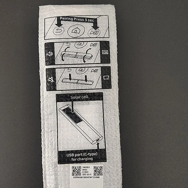 Brand New BN59-01392A TM2281F Compatible with Samsung Remote For TV Rechargeable Solar Cell Voice 5V 500mA